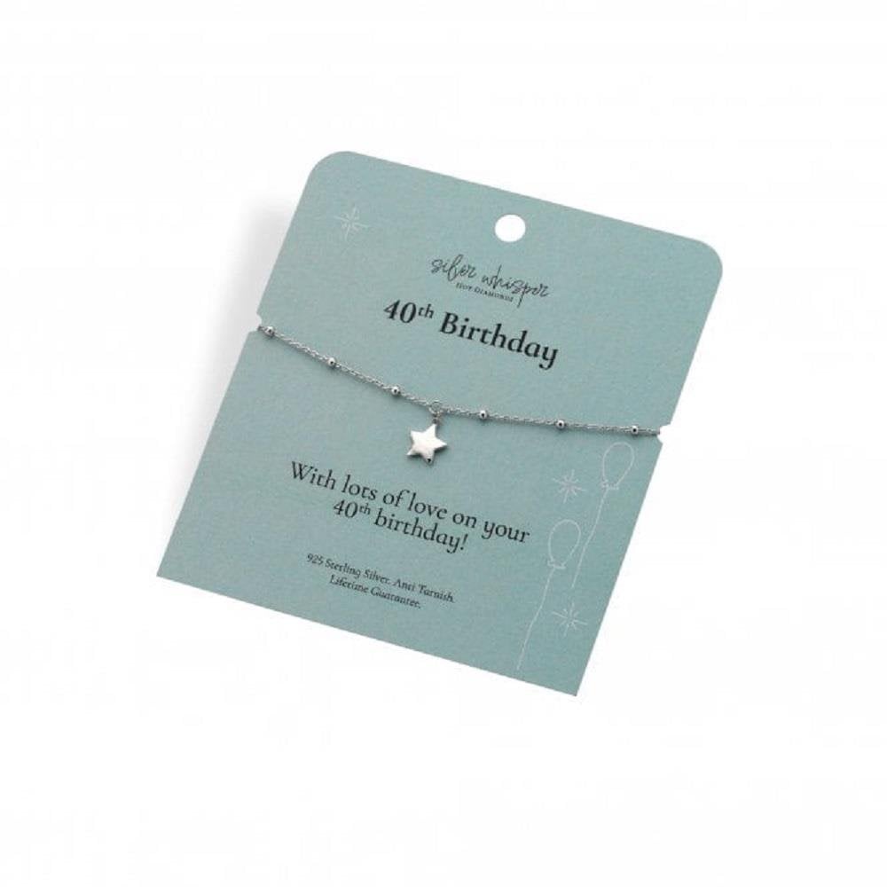 Silver Whisper 40th Birthday Bracelet