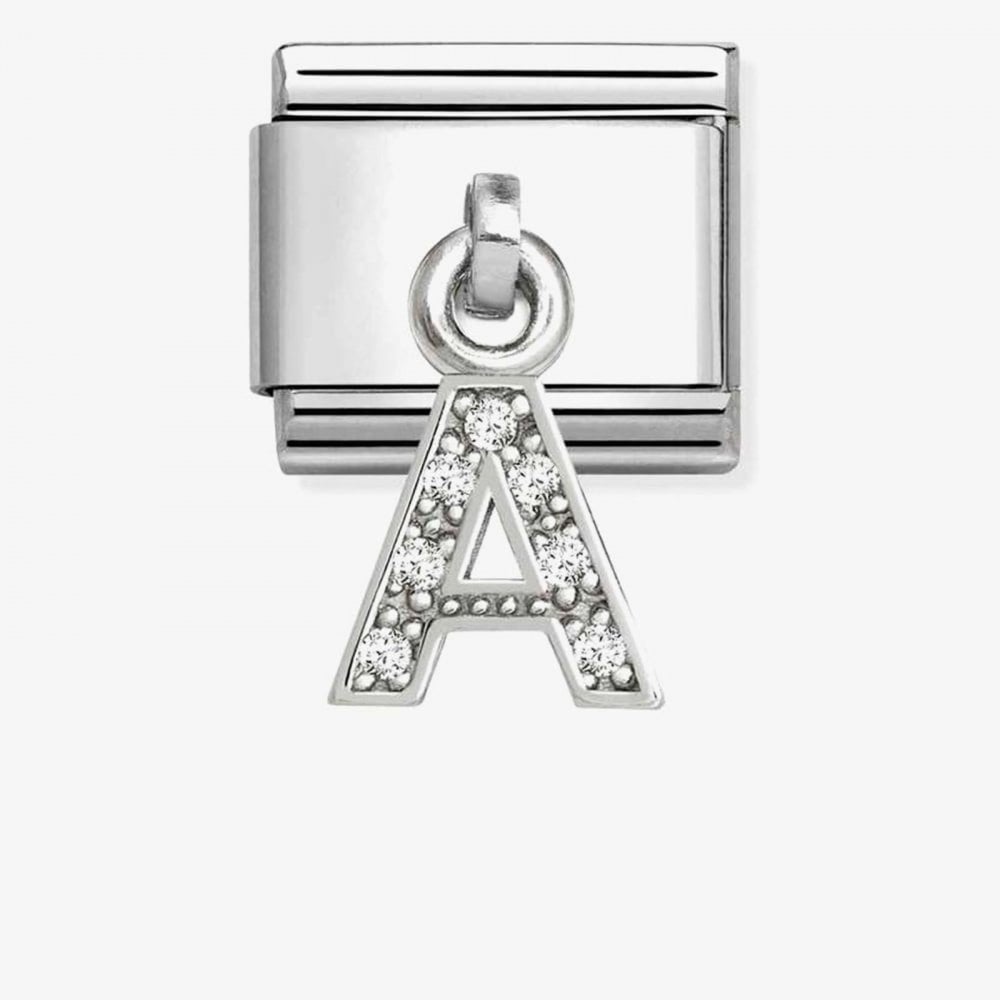 Silvershine Sparkling Letter A Charm