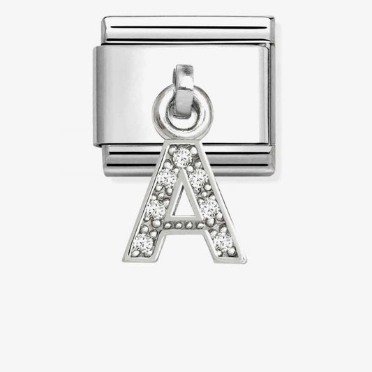 Silvershine Sparkling Letter A Charm