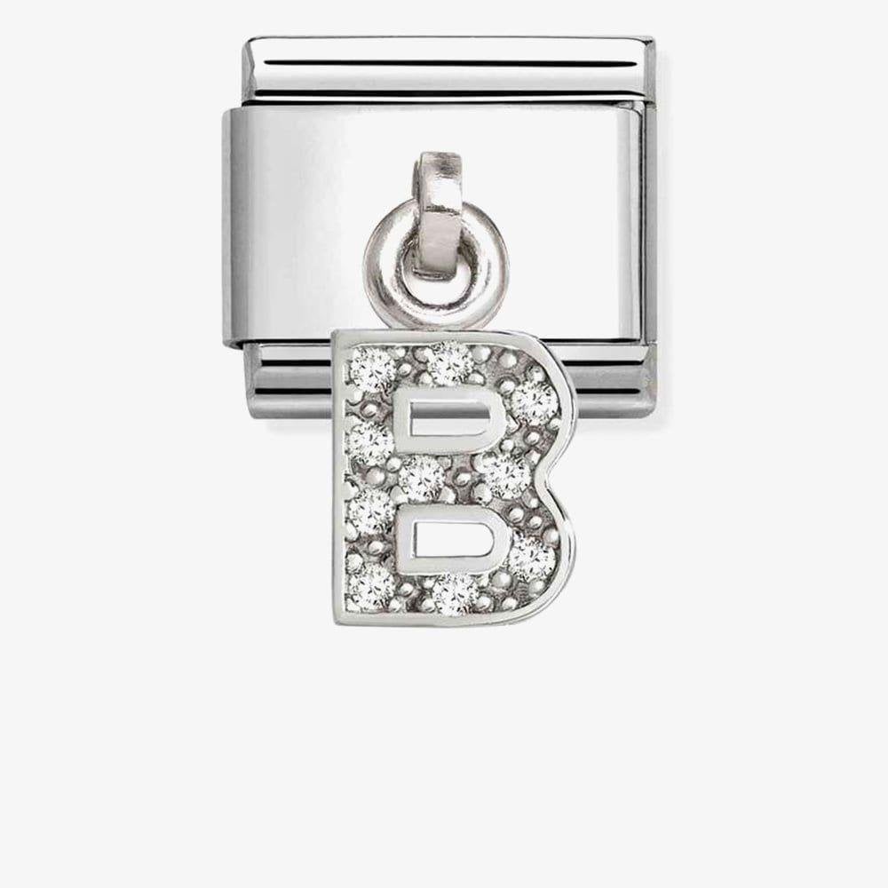 Silvershine Sparkling Letter B Charm