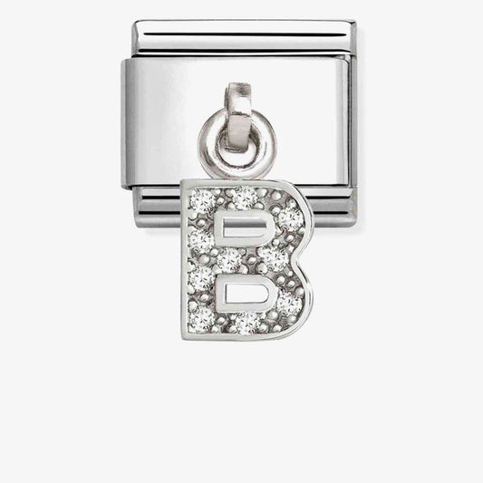 Silvershine Sparkling Letter B Charm