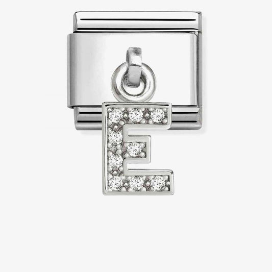 Silvershine Sparkling Letter E Charm