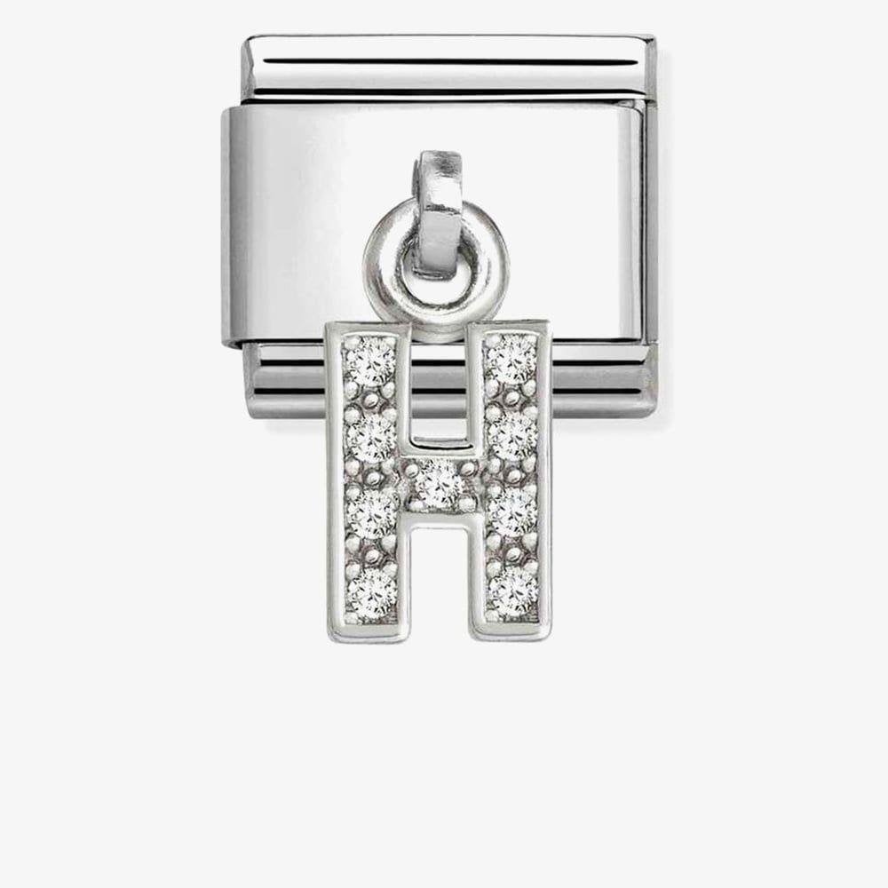 Silvershine Sparkling Letter H Charm