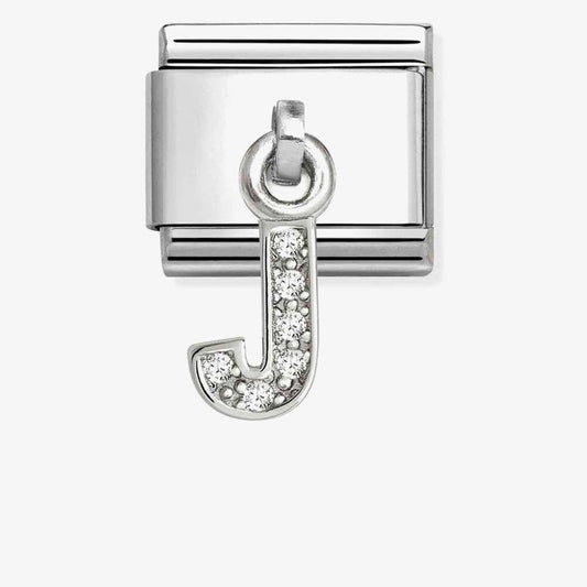 Silvershine Sparkling Letter J Charm