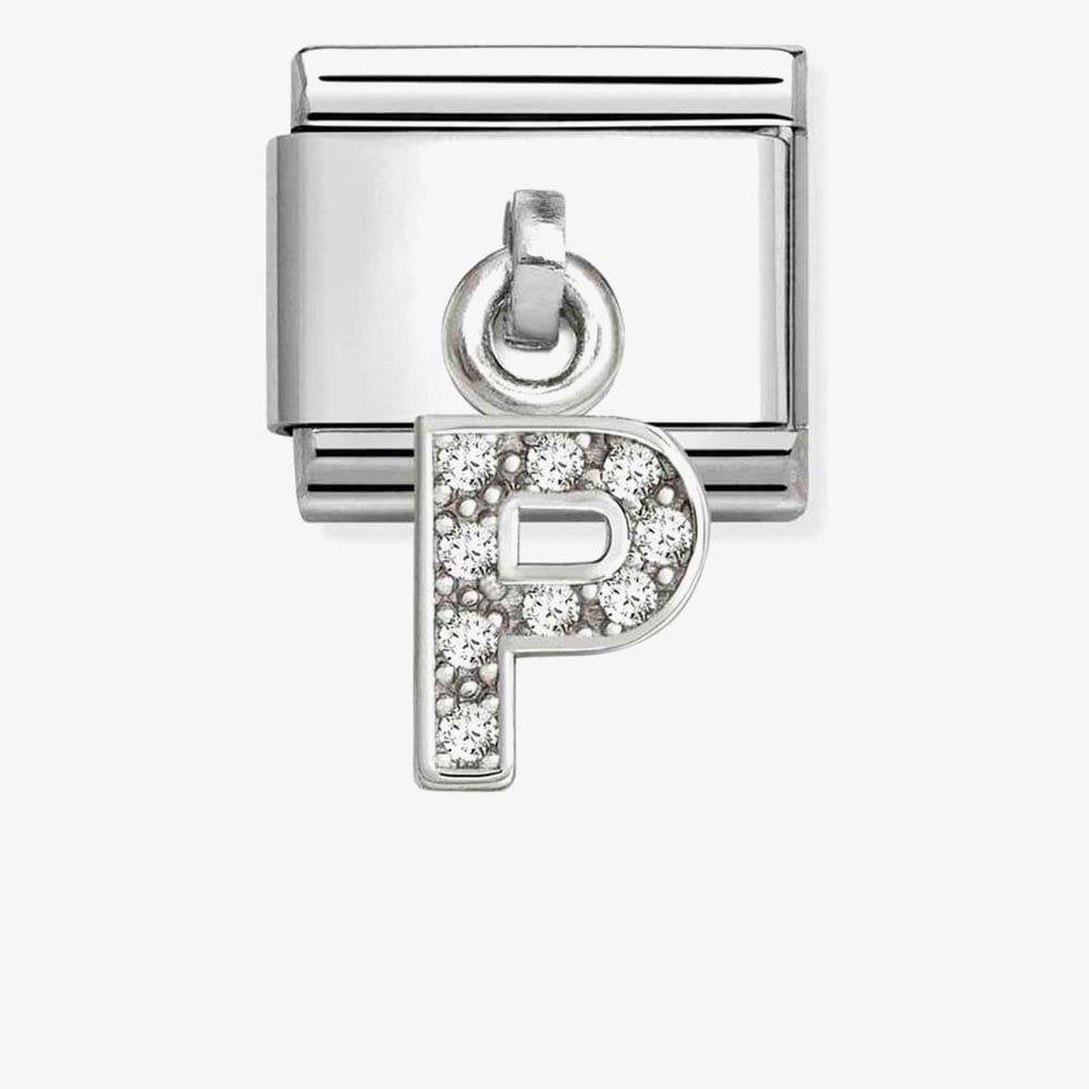 Silvershine Sparkling Letter P Charm
