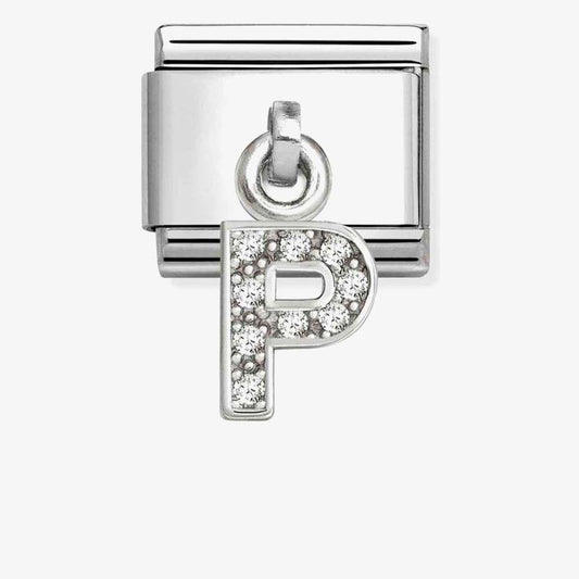 Silvershine Sparkling Letter P Charm