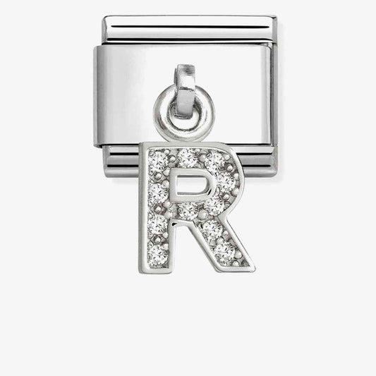 Silvershine Sparkling Letter R Charm