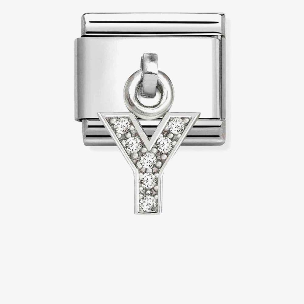 Silvershine Sparkling Letter Y Charm