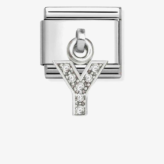 Silvershine Sparkling Letter Y Charm