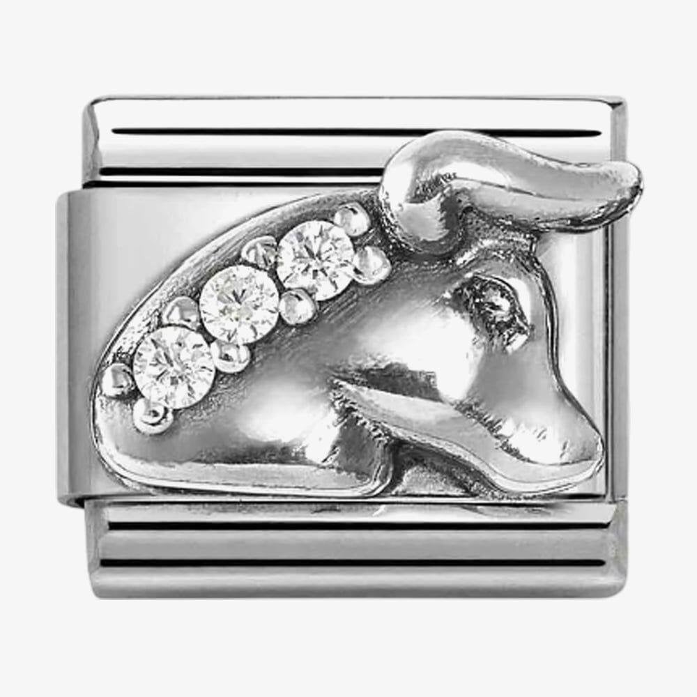 Silvershine Sterling Silver Cubic Zirconia Taurus Charm