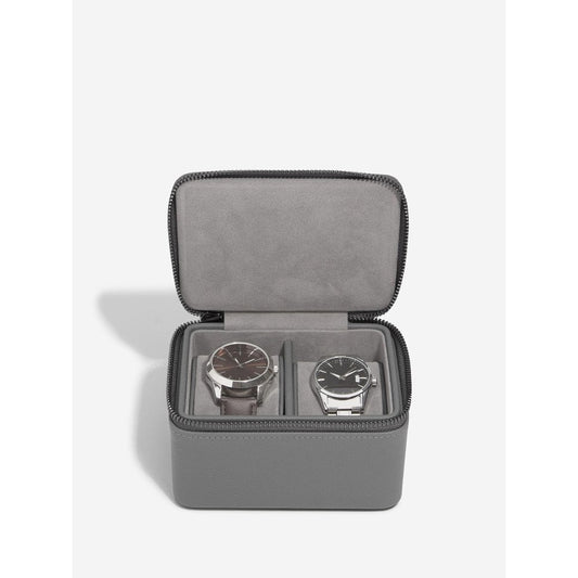 Slate Grey Double Zipped Watch Box