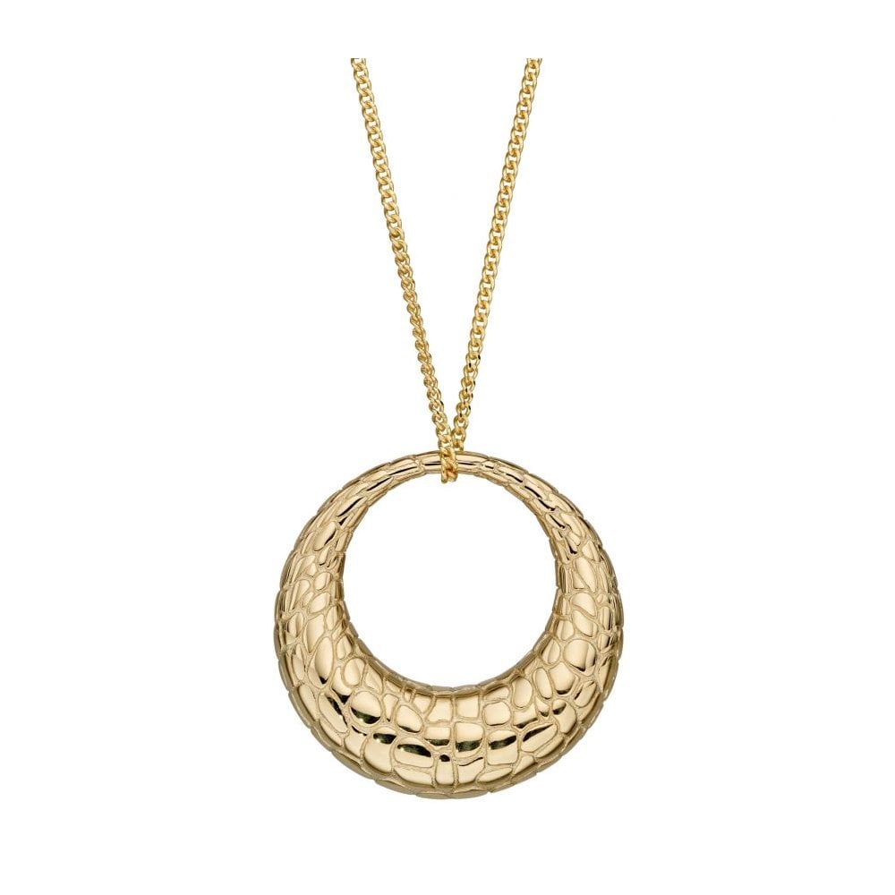 Snake Skin Texture Pendant In 9ct Yellow Gold