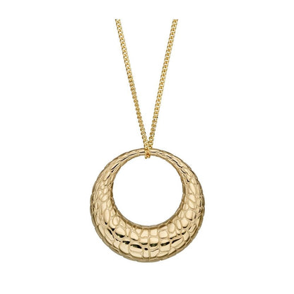 Snake Skin Texture Pendant In 9ct Yellow Gold