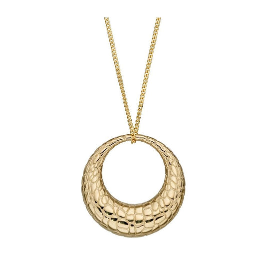 Snake Skin Texture Pendant In 9ct Yellow Gold