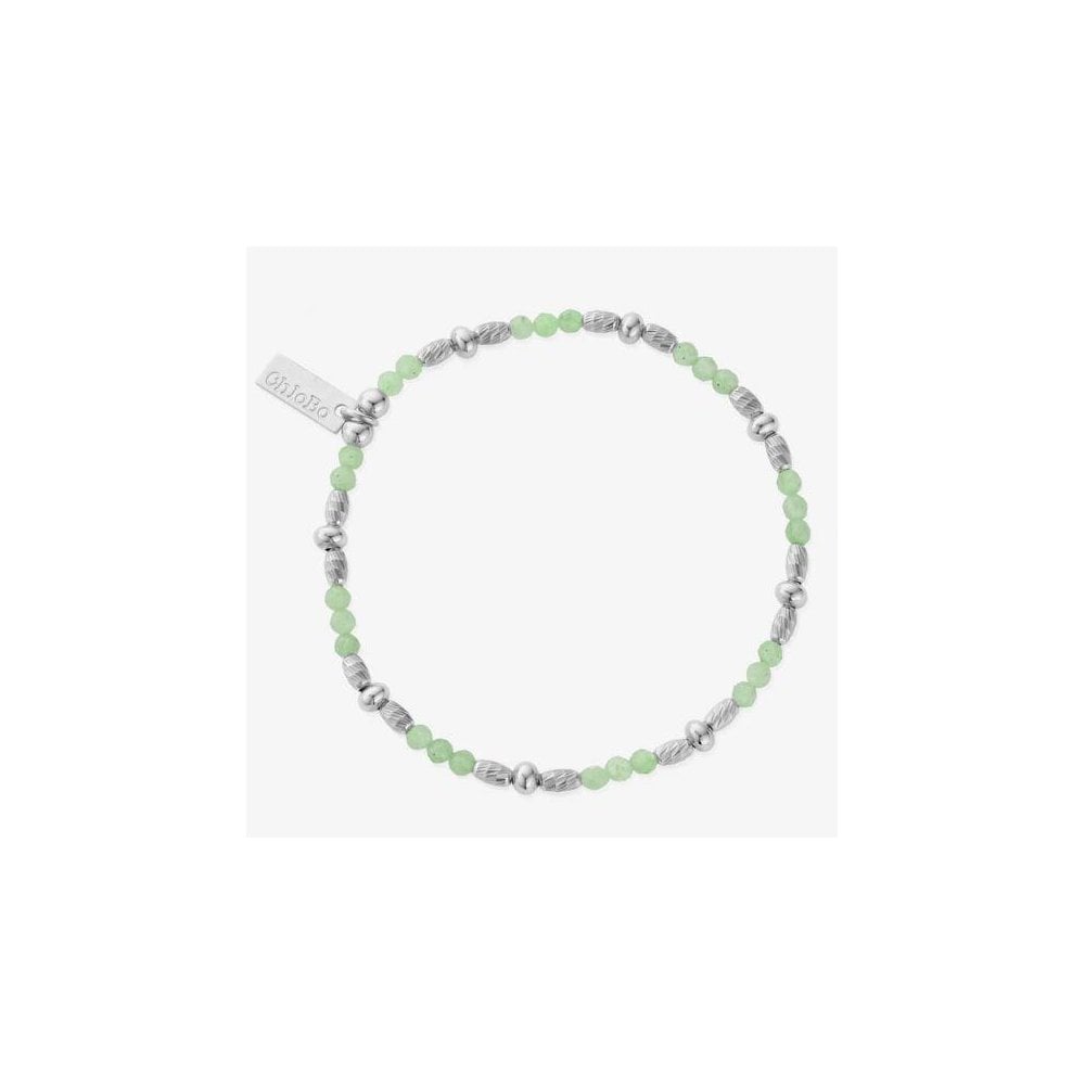 Sparkle Silver Aventurine Small Bead Bracelet