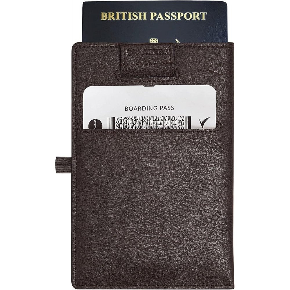 Stackers Brown Passport Holder