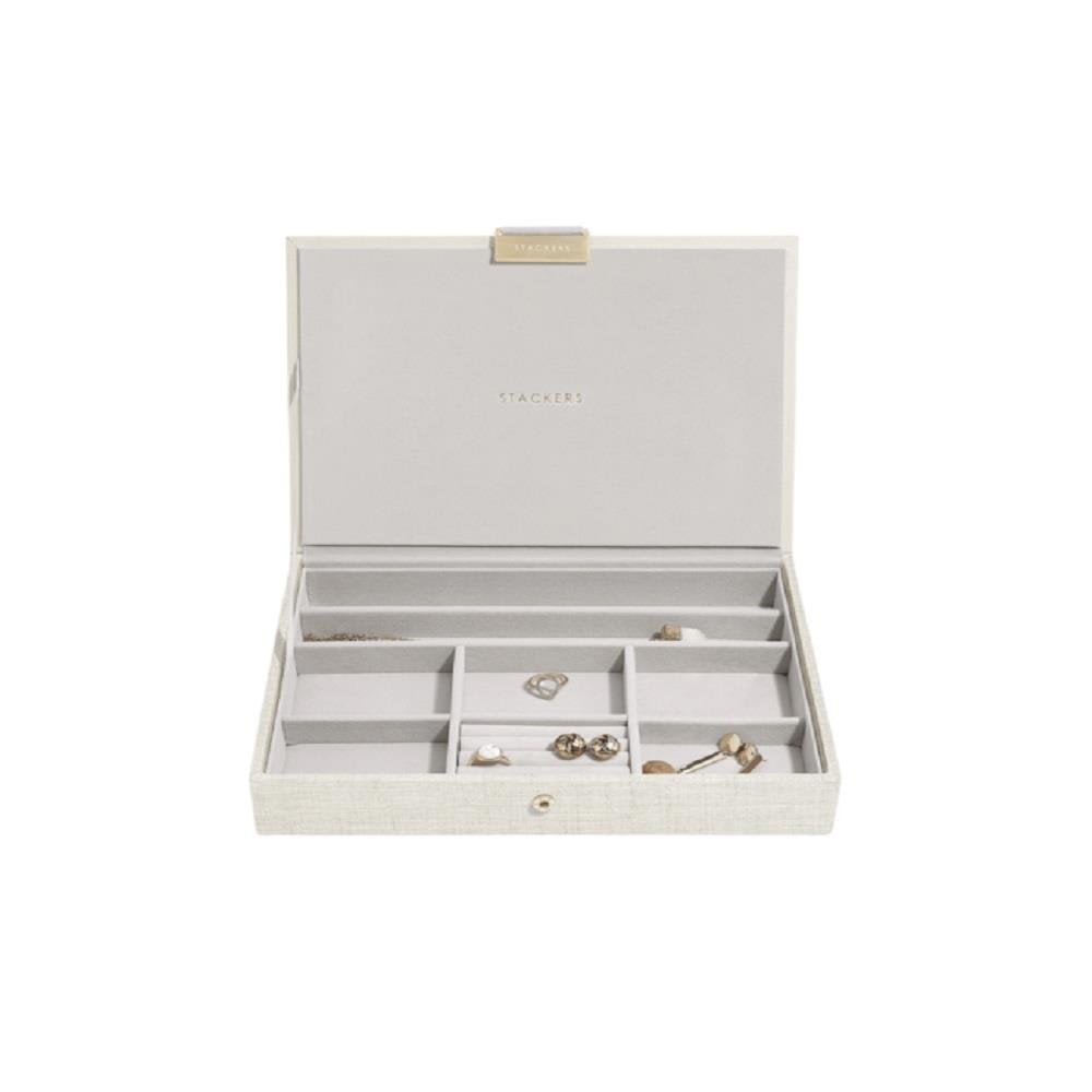 Stackers Oatmeal & Linen Jewellery Box Lid