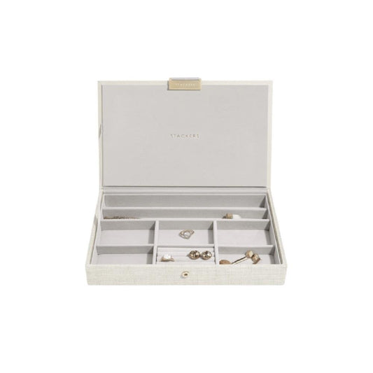 Stackers Oatmeal & Linen Jewellery Box Lid