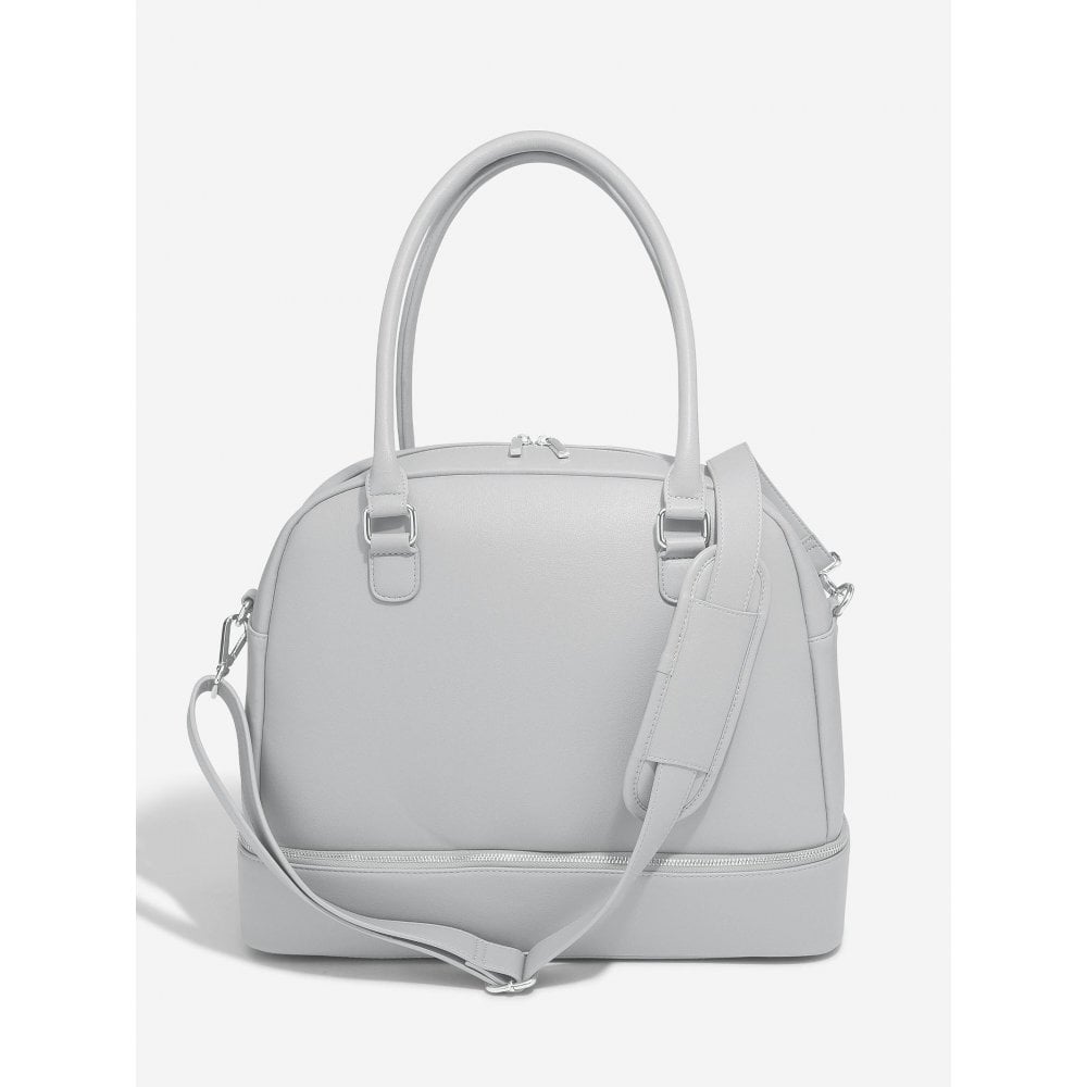 Stackers Pebble Grey Handbag Chrome Fittings