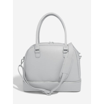 Stackers Pebble Grey Handbag Chrome Fittings