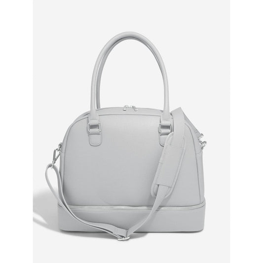 Stackers Pebble Grey Handbag Chrome Fittings