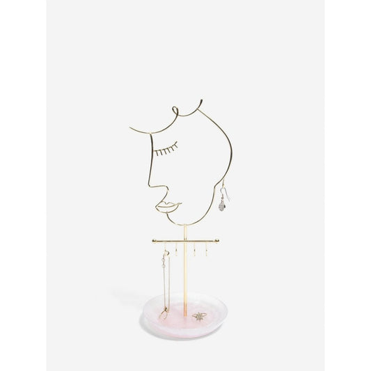 Stackers Rose Quartz 5-Hook Face Jewellery Stand