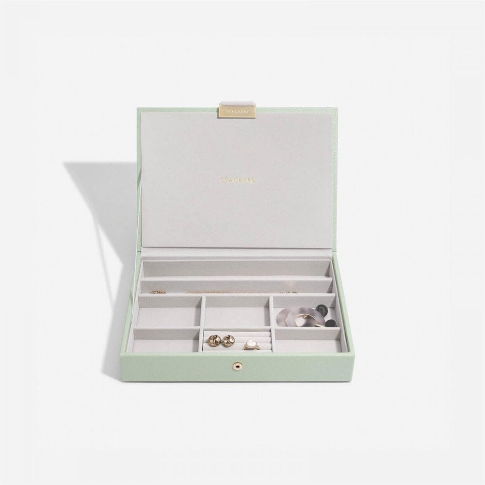 Stackers Sage Green Classic Jewellery Box Lidded