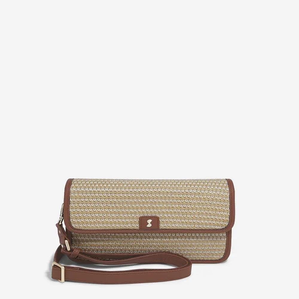 Stackers Tan Raffia Cross Body Bag