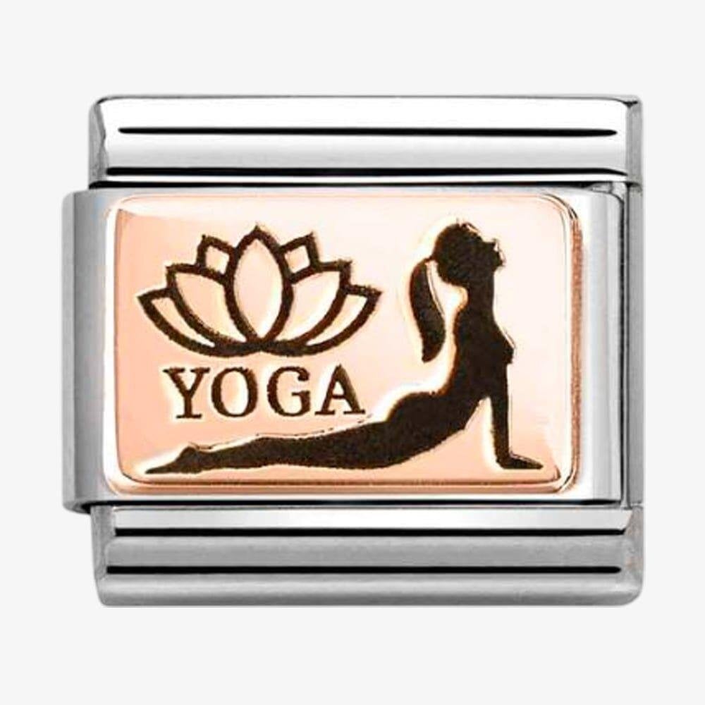 Stainless Steel 9ct Rose Gold Yoga Pose Charm