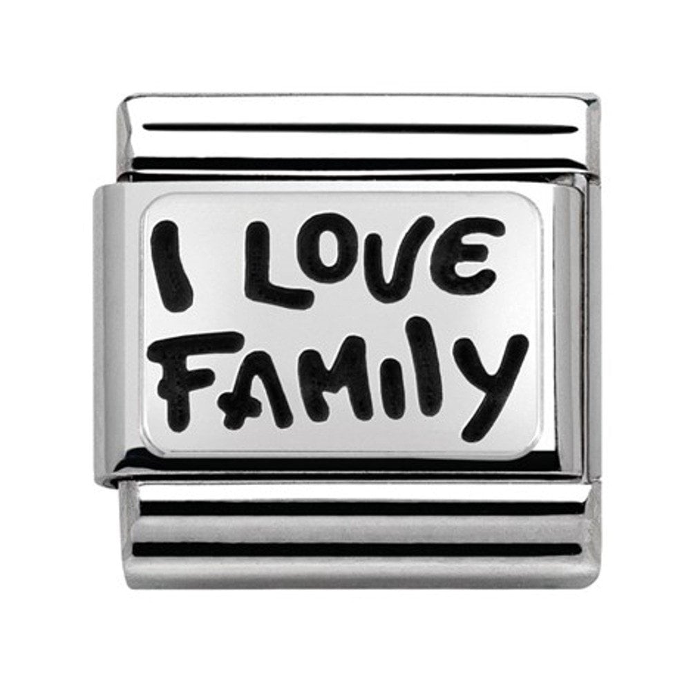 Stainless Steel I Love Family Charm
