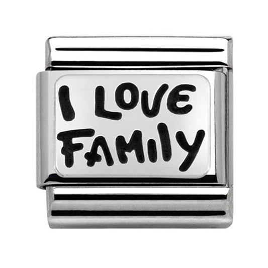 Stainless Steel I Love Family Charm