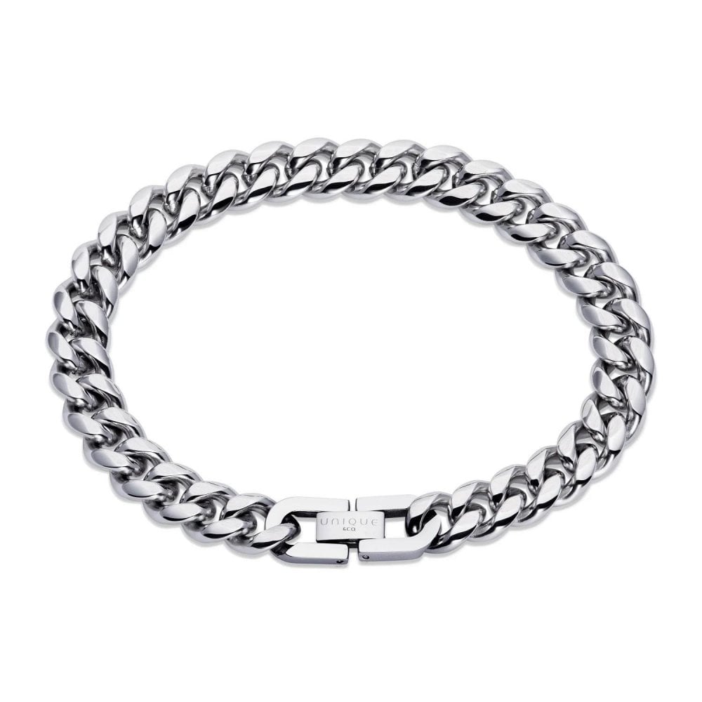 Stainless Steel Matte and Polished Curb Bracelet