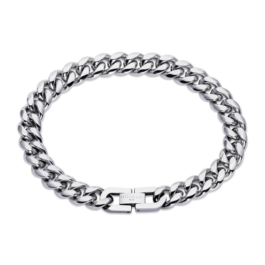 Stainless Steel Matte and Polished Curb Bracelet