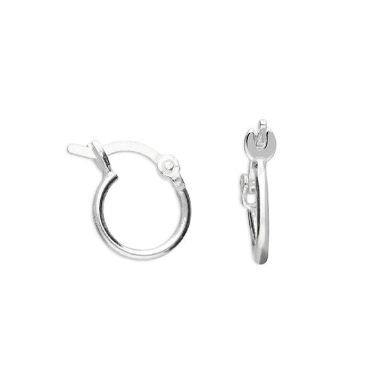 Sterling Silver 12mm Creole Hinged Hoops