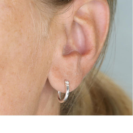 Sterling Silver 16mm Creole Hinged Hoops