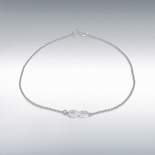 Sterling Silver 16x4.5mm Infinity Anklet 26cm/10.2
