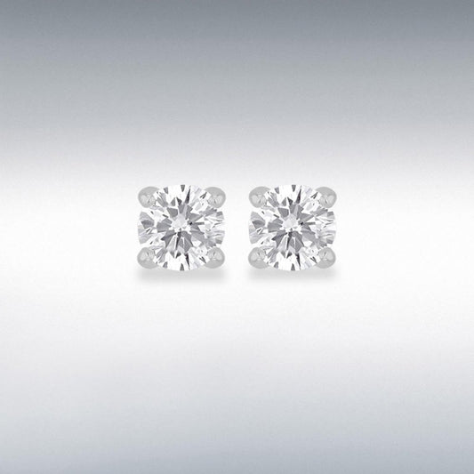 Sterling Silver 5mm Round CZ Earrings