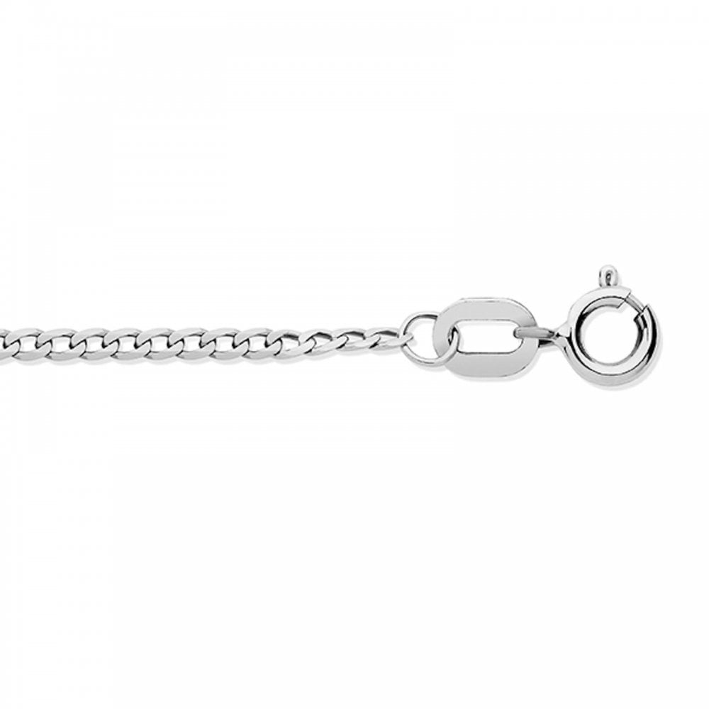Sterling SIlver Bevelled Ultra Flat Curb Chain 18"