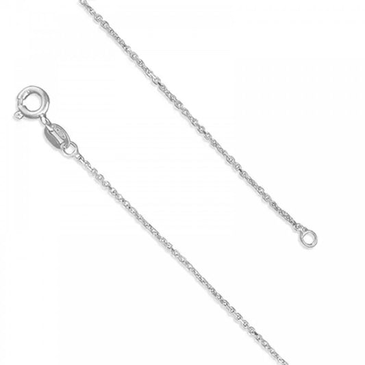 Sterling Silver Dia Cut Anchor Chain 46cm