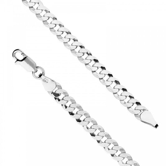 Sterling Silver Flat Curb Chain 51cm