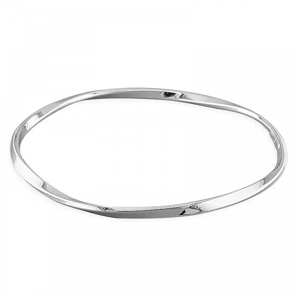 Sterling Silver Flat Twisted Slave Bangle