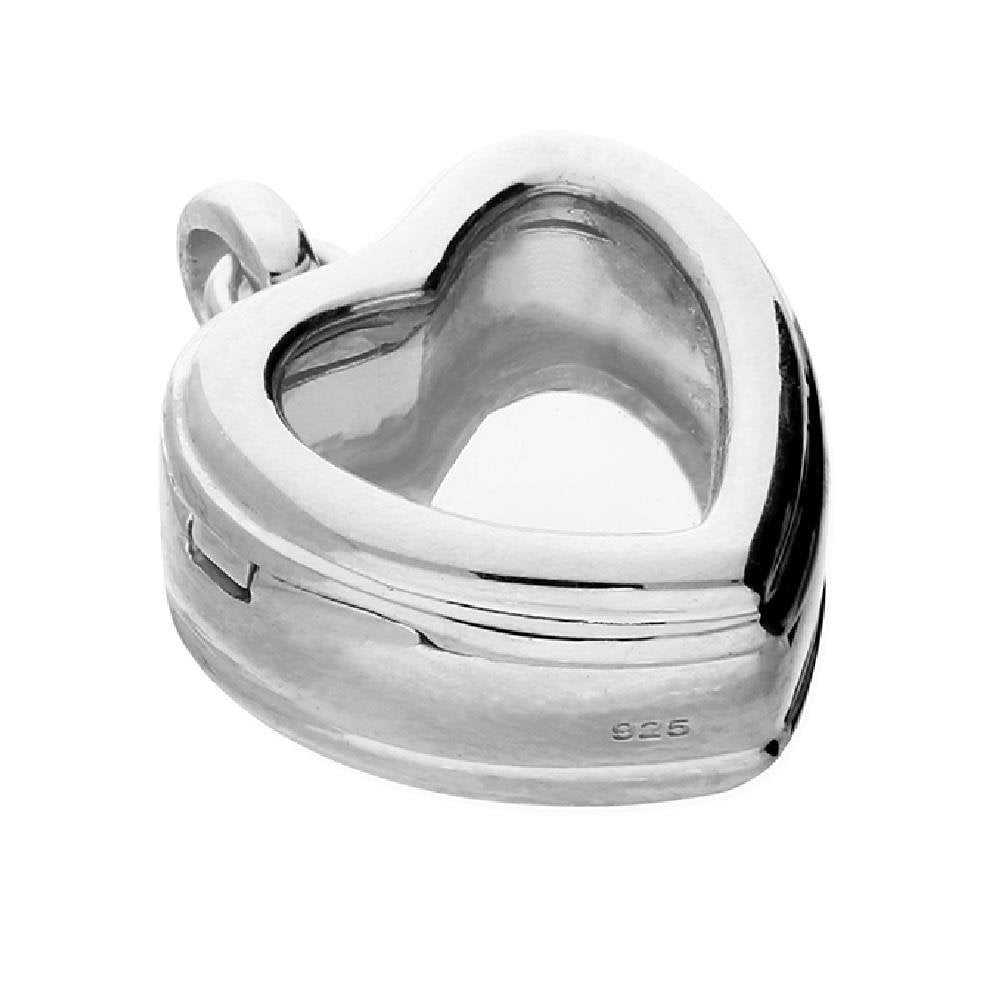 Sterling Silver Glass Heart Memorial Locket