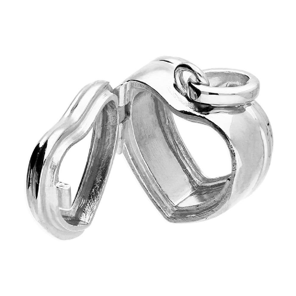 Sterling Silver Glass Heart Memorial Locket