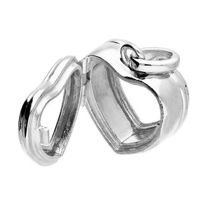 Sterling Silver Glass Heart Memorial Locket