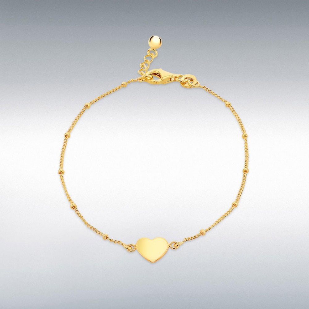 Sterling Silver Gold Plated Curb & Ball Bracelet