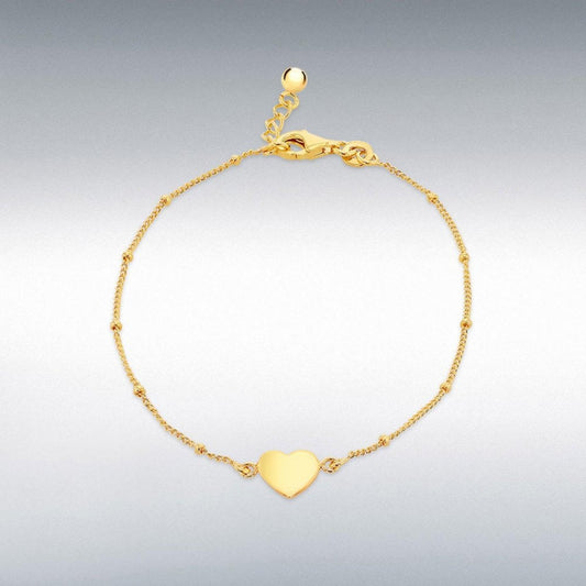 Sterling Silver Gold Plated Curb & Ball Bracelet