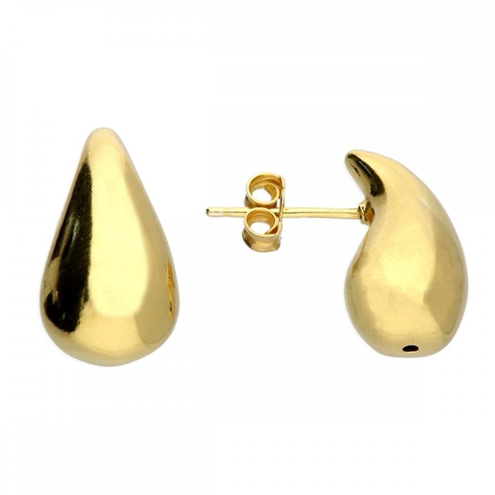 Sterling Silver Gold Plated Pear Drop Earrings