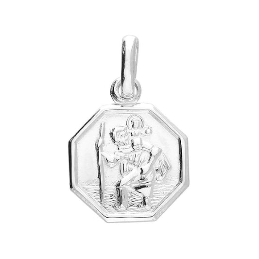 Sterling Silver Octagonal St Christopher Pendant