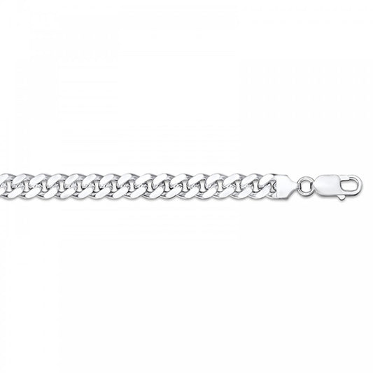 Sterling SIlver Oval Cuban Curb Chain 20" x 7.60mm Wide