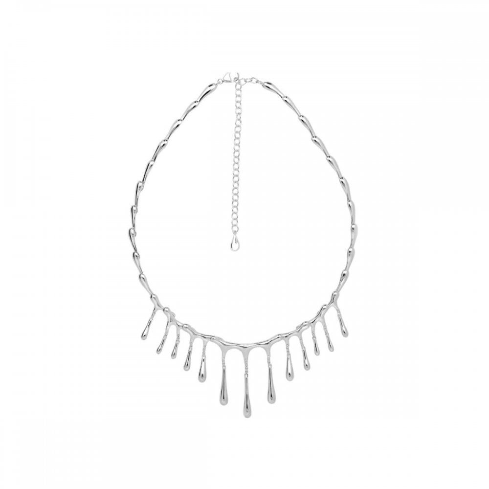 Sterling Silver Short Multi Drop Necklace